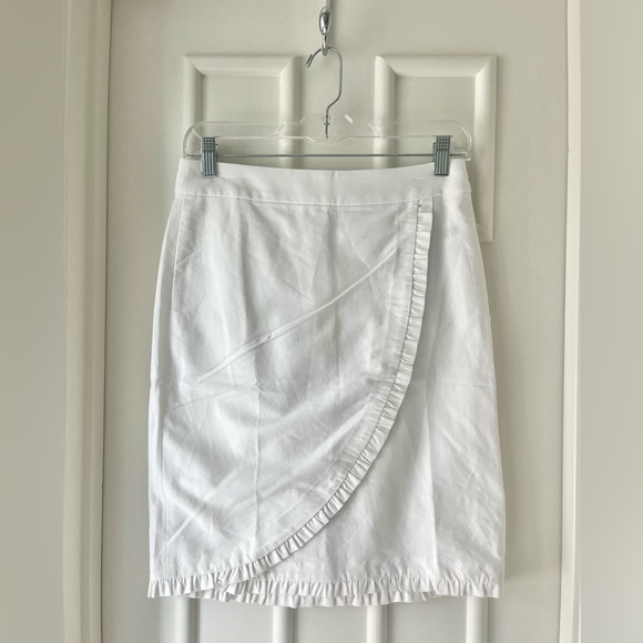 J. Crew White Wrap Mini Skirt - Picture 1 of 5